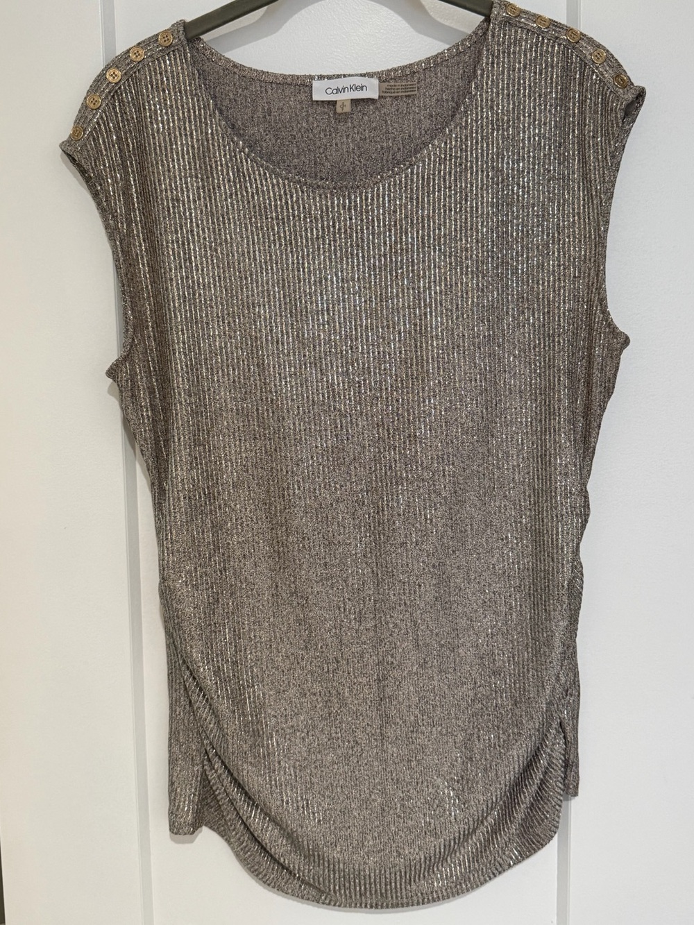 Calvin Klein Metallic Ribbed Tank Top
